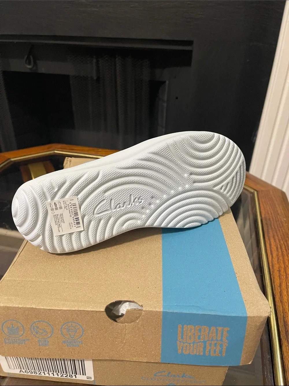 Clarks Light Blue Perforated Lace-Up Comfort Sneaker